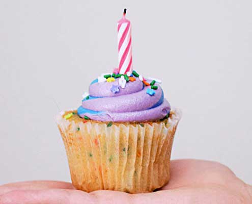 Cupcake with one candle